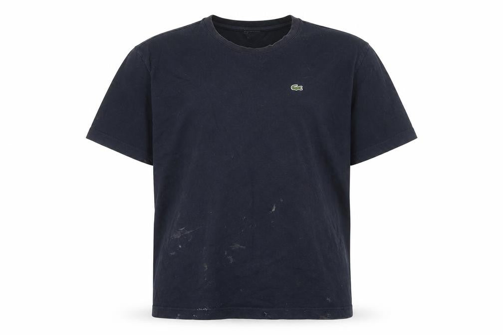 Front view of Lacoste Men's Black Cotton Logo T-Shirt M
