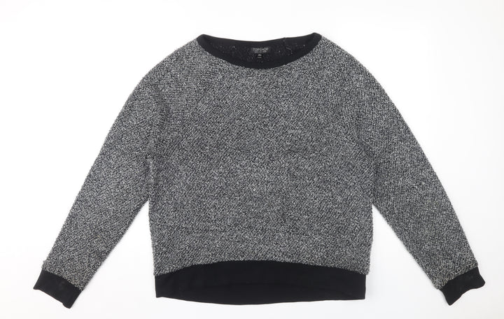 Topshop Women's Black Pullover Sweatshirt Size 14