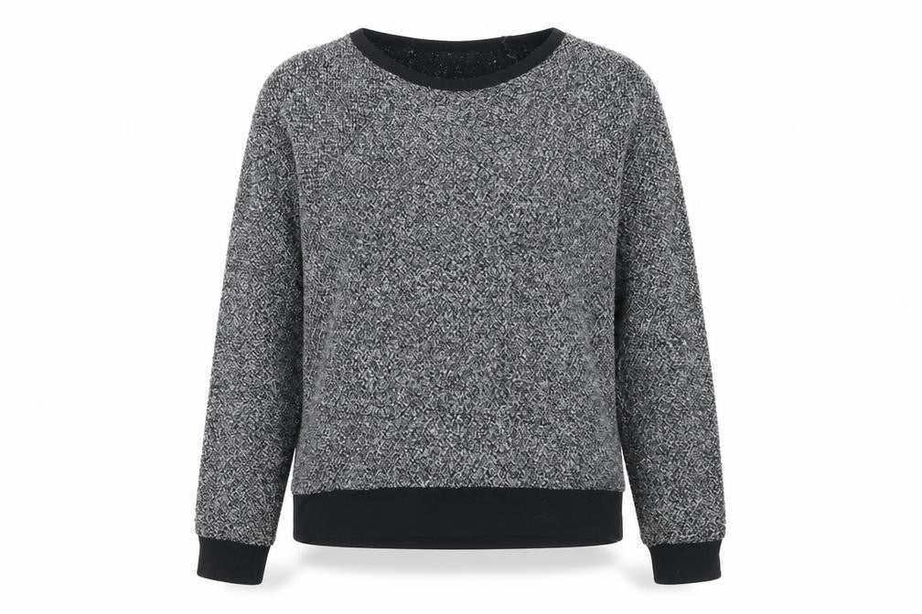 Front view of Topshop Women's Black Pullover Sweatshirt, size 14