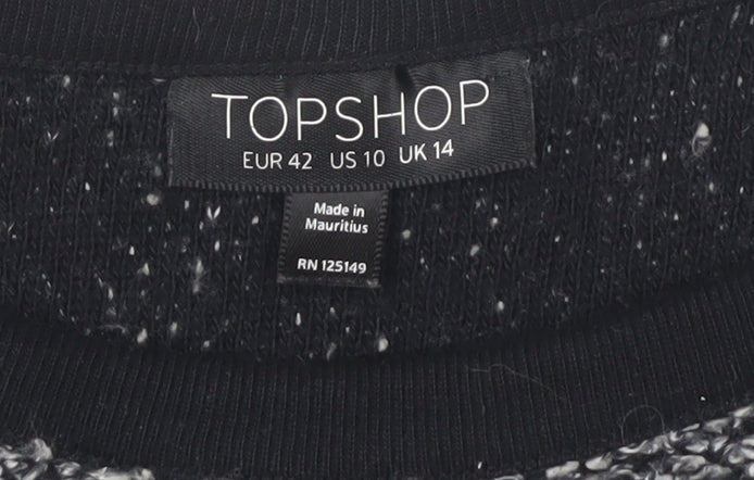 Topshop Women's Black Pullover Sweatshirt Size 14