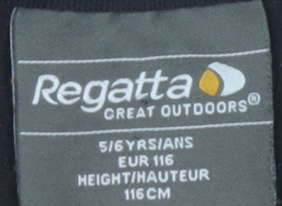 Regatta Boys Black Fleece Sweatshirt 5-6Y Outdoor Warm