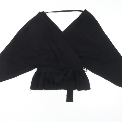 New Look Women's Black Wrap Jumper V-Neck L