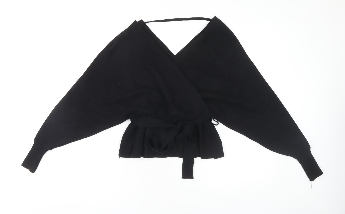 New Look Women's Black Wrap Jumper V-Neck L