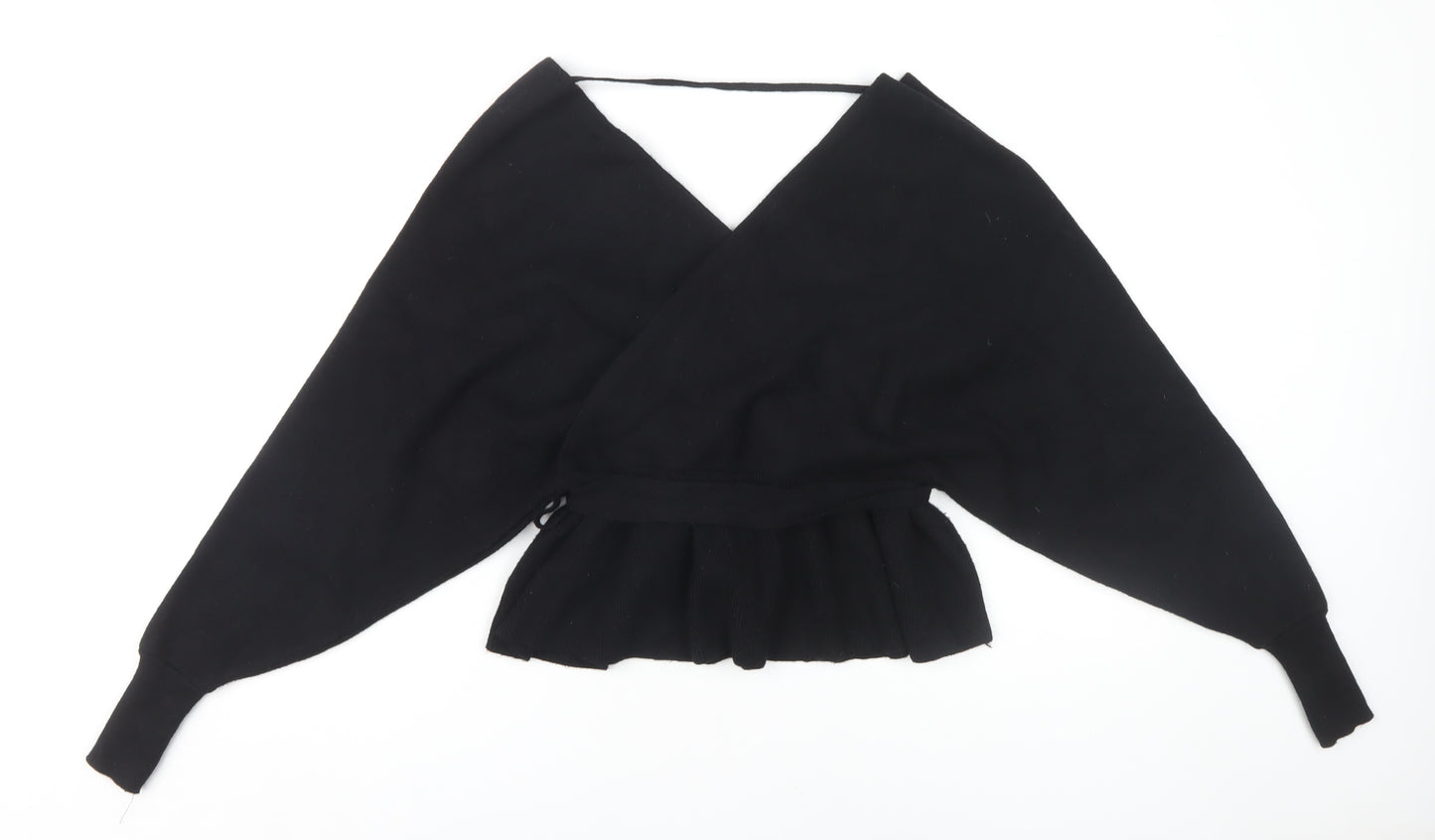 New Look Women's Black Wrap Jumper V-Neck L