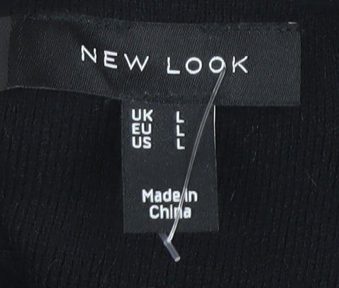 New Look Women's Black Wrap Jumper V-Neck L