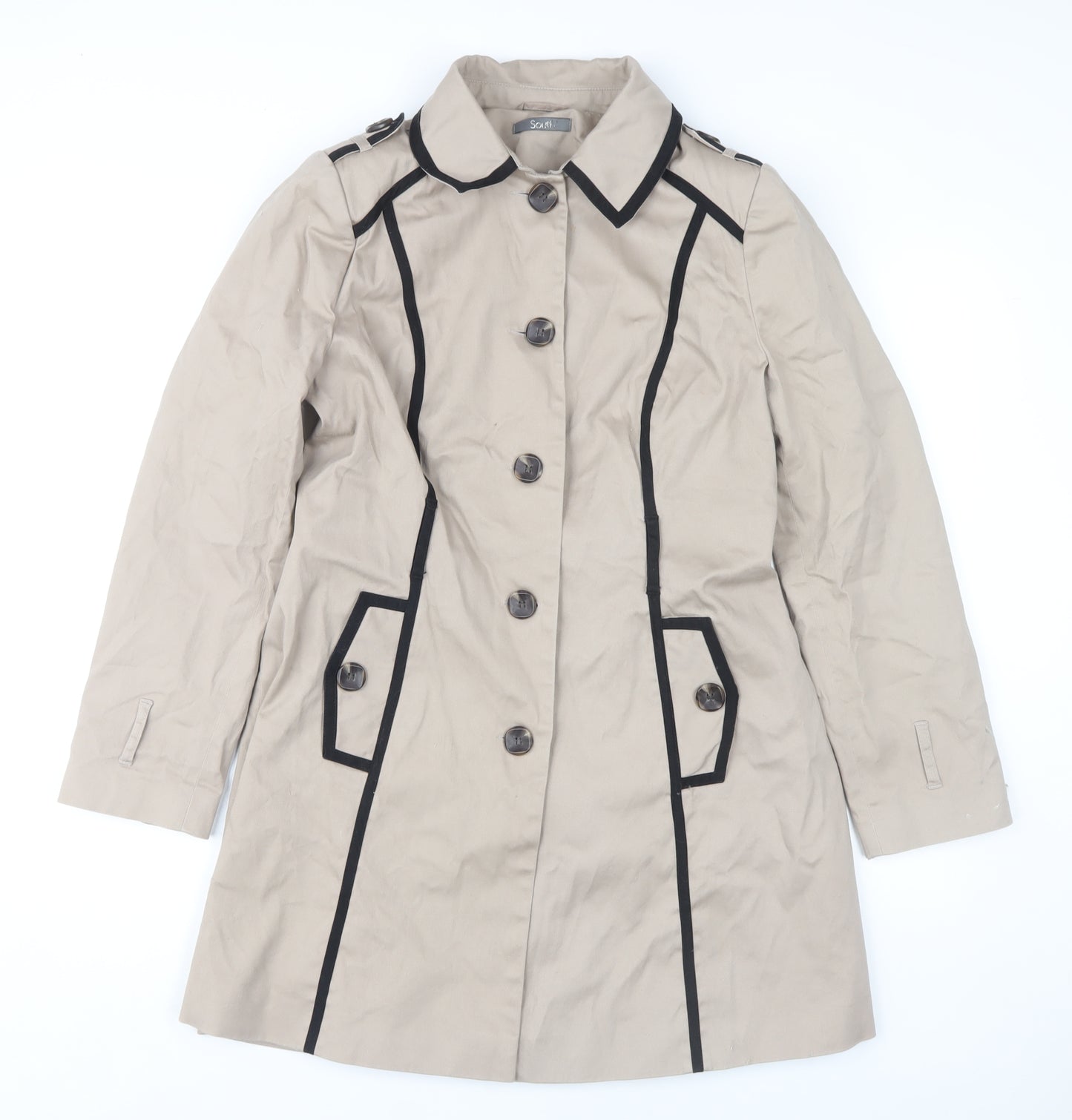South Women's Beige Trench Coat Size 12 - Casual Wear