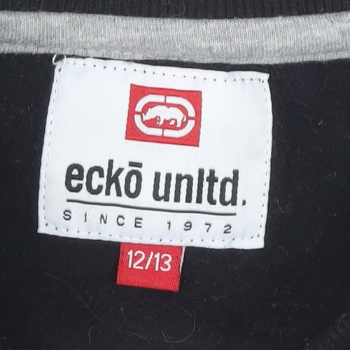 Ecko Unltd Boys Black Pullover Sweatshirt 12-13 Years