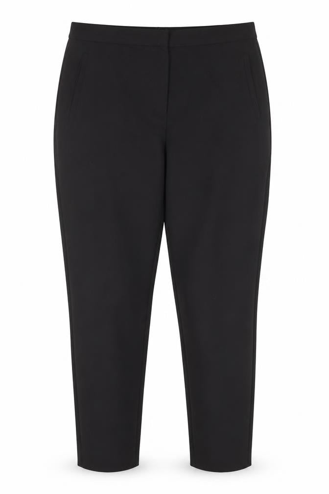 Front view of Topshop Women's Black Trousers, size 16, Regular Fit