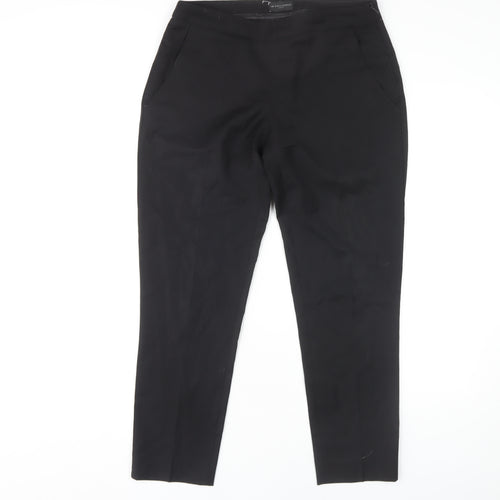 The White Company Women's Black Wool Trousers Size 10