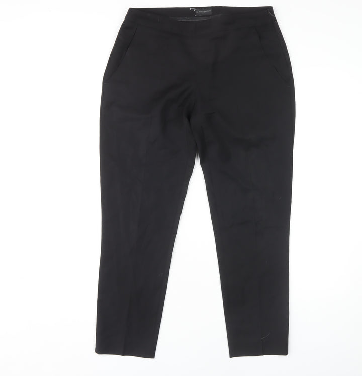 The White Company Women's Black Wool Trousers Size 10