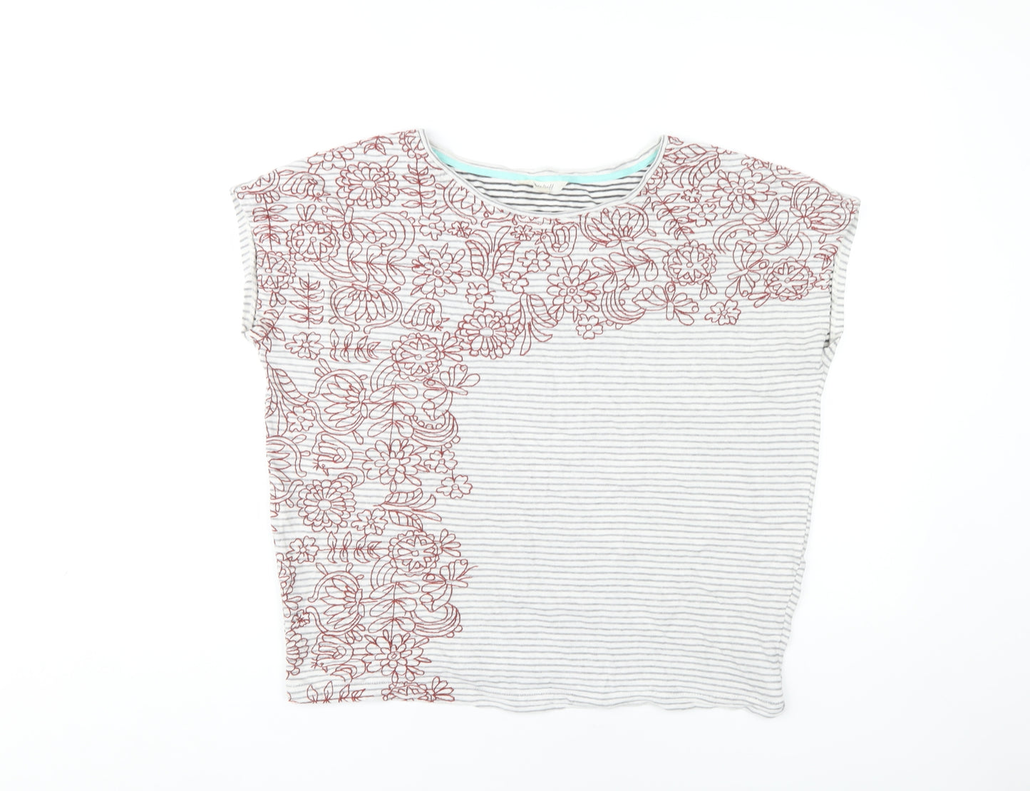 White Stuff Women's Multicoloured Stripe T-Shirt L