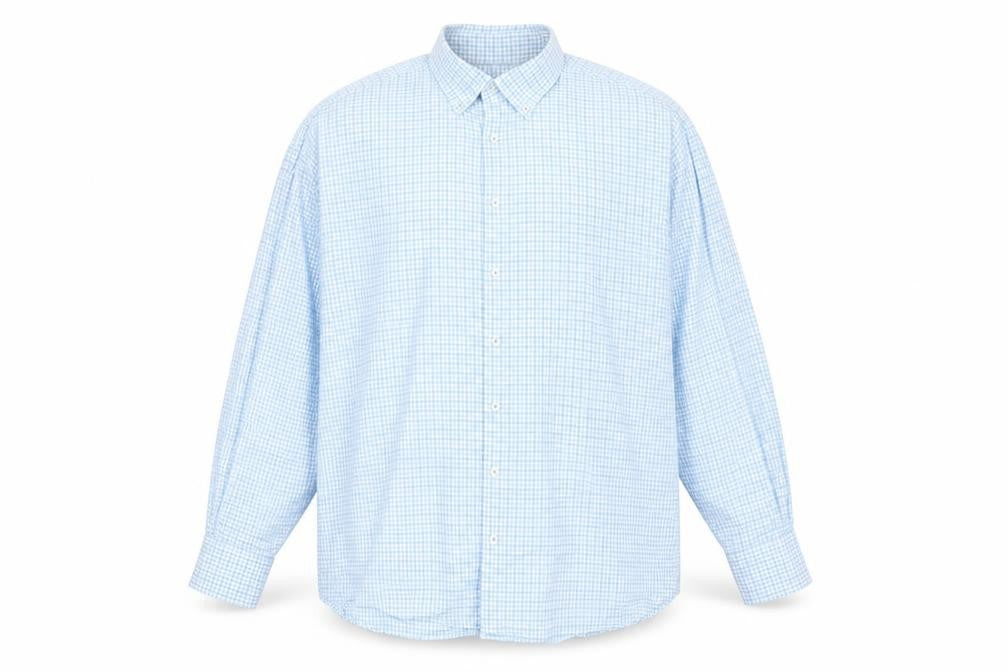 Marks and Spencer Men's Blue Check XL Dress Shirt