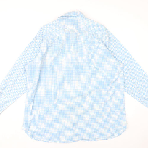 Marks and Spencer Men's Blue Check XL Dress Shirt