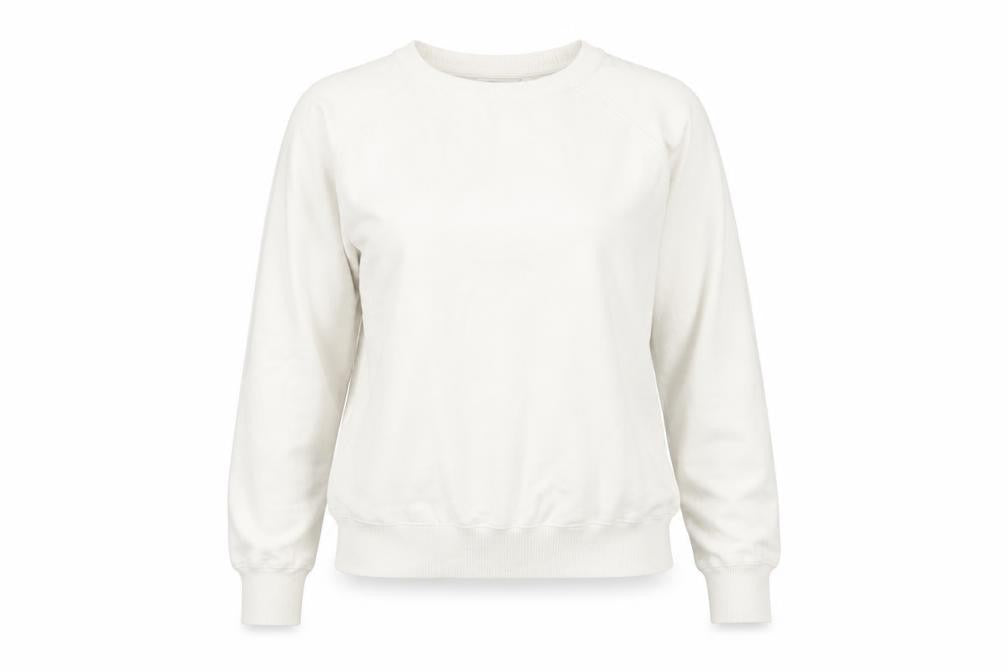 Front view of French Connection Women's Ivory Knit Sweatshirt L