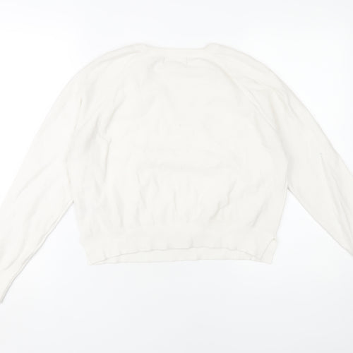 French Connection Women's Ivory Knit Sweatshirt L