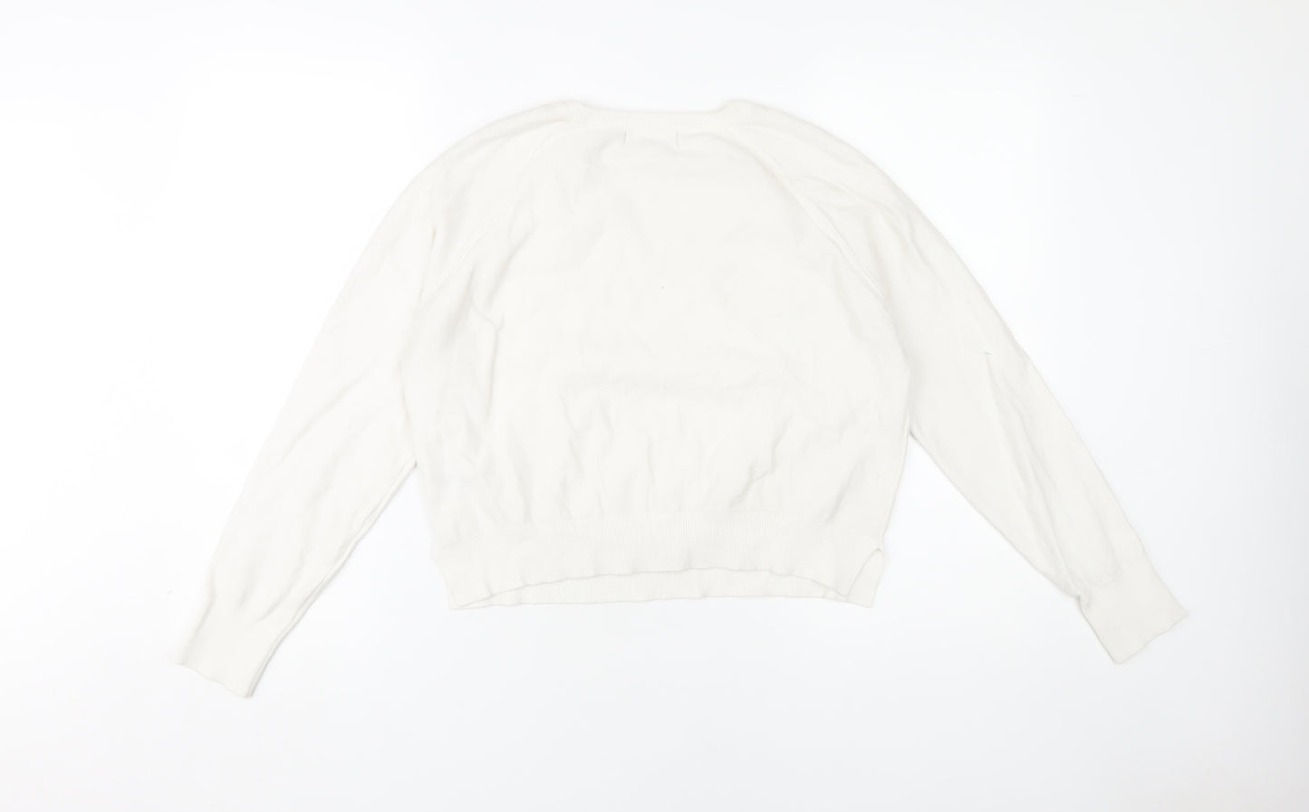 French Connection Women's Ivory Knit Sweatshirt L