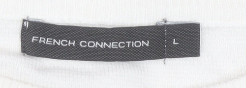 French Connection Women's Ivory Knit Sweatshirt L