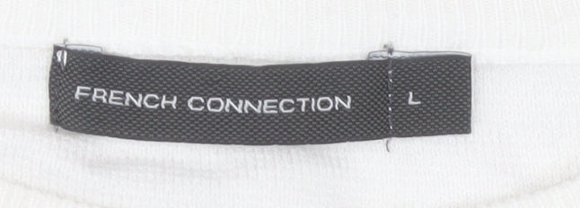 French Connection Women's Ivory Knit Sweatshirt L