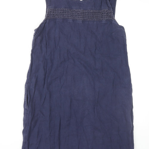 Next Women's Blue Shift Dress Size 14, Sleeveless, Linen Blend