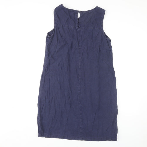 Next Women's Blue Shift Dress Size 14, Sleeveless, Linen Blend