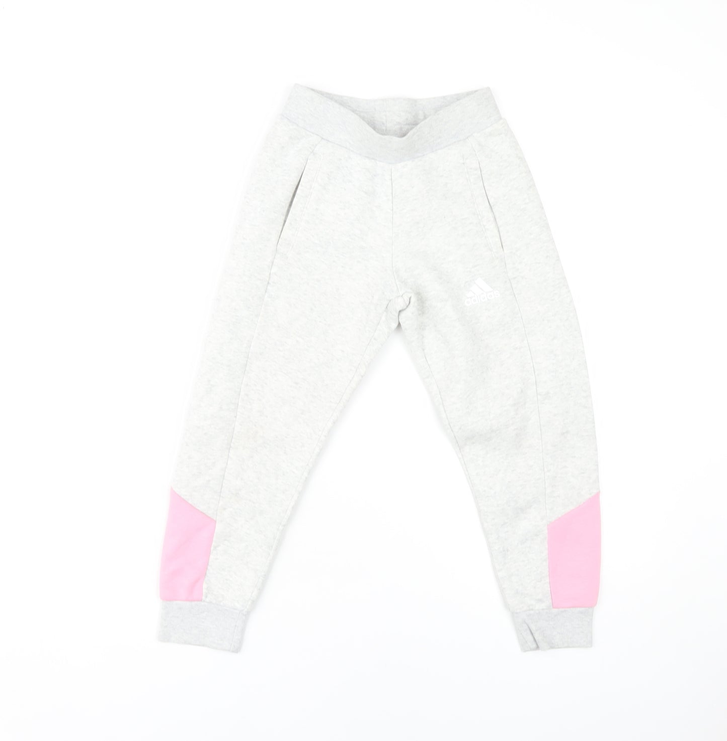 Adidas Girls Grey Jogger Trousers Size 5-6 Years
