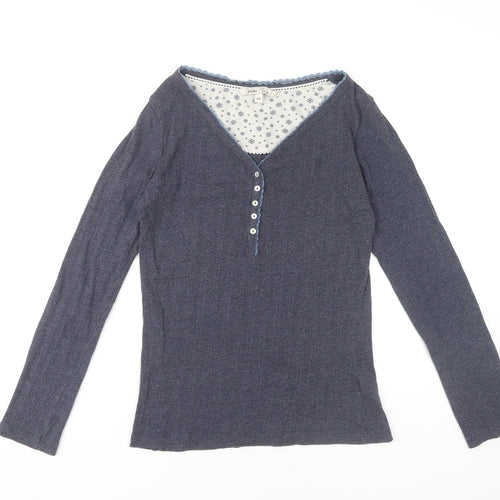 Fat Face Women's Blue V-Neck Knit Top Size 12