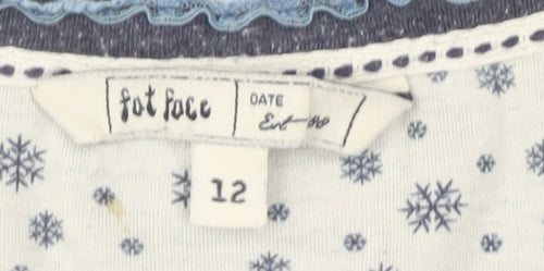 Fat Face Women's Blue V-Neck Knit Top Size 12