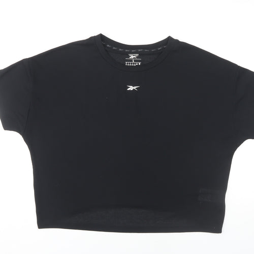 Reebok Women's Black Gym Tee - Large, Moisture Wicking