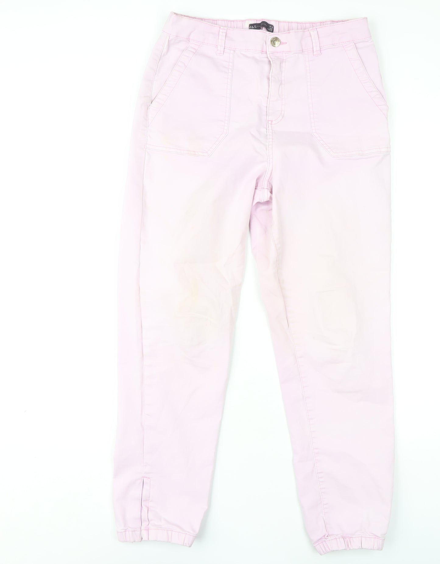 Marks and Spencer Women's Pink Jogger Trousers Size 12