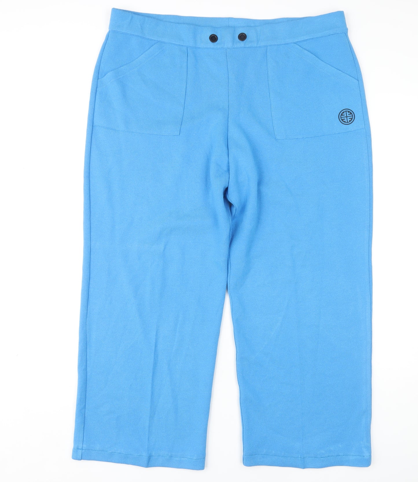 Faber Woman Blue Trousers Size 22 Straight Leg