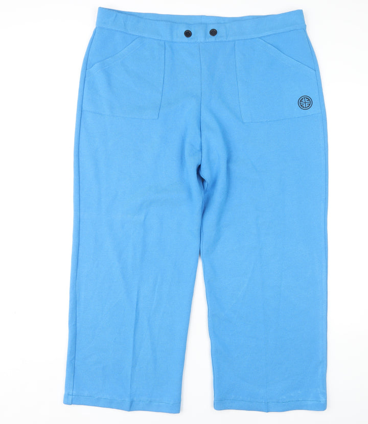 Faber Woman Blue Trousers Size 22 Straight Leg