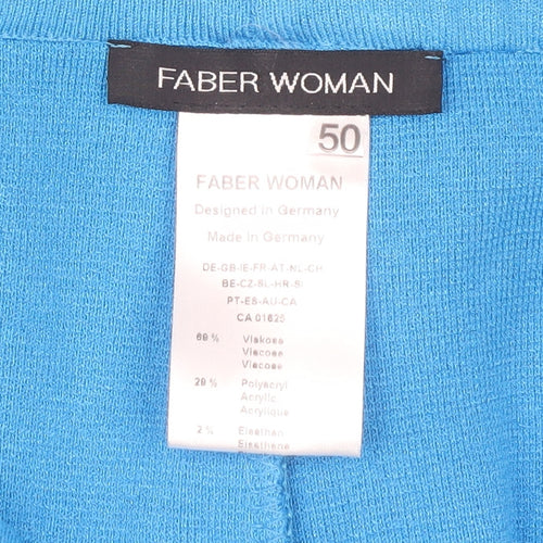 Faber Woman Blue Trousers Size 22 Straight Leg