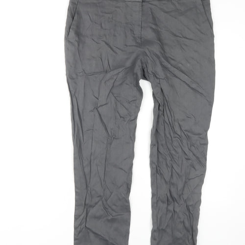 Jigsaw Women's Grey Stretch Linen Trousers Size 14