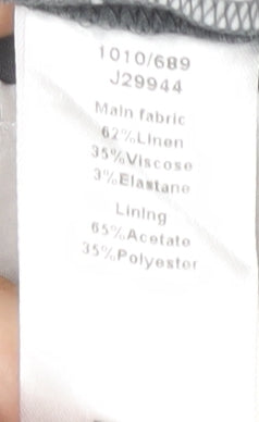 Jigsaw Women's Grey Stretch Linen Trousers Size 14