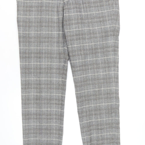 Moss London Slim Fit Grey Plaid Dress Pants 32