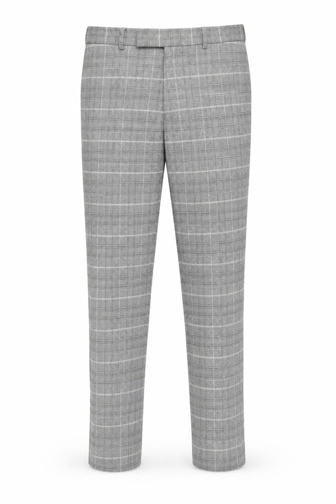 Moss London Slim Fit Grey Plaid Dress Pants 32