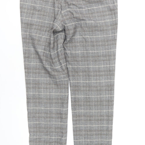 Moss London Slim Fit Grey Plaid Dress Pants 32
