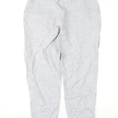 Marks and Spencer Women's Grey Linen Trousers Size 12