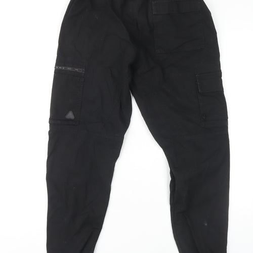 Pull & Bear Men's Black Cargo Trousers - Size S