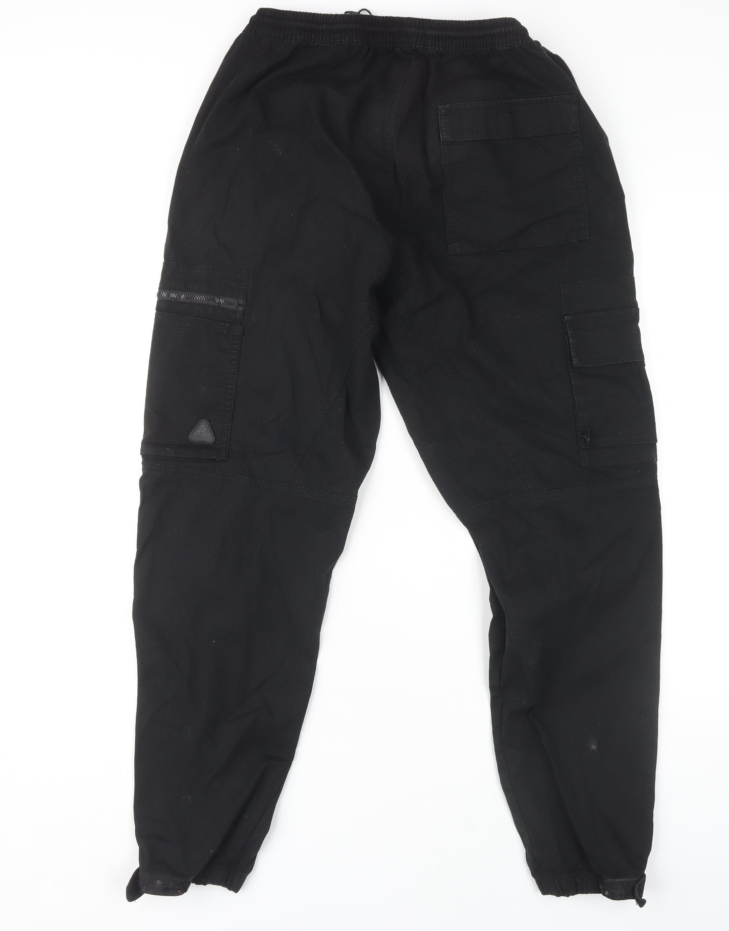 Pull & Bear Men's Black Cargo Trousers - Size S