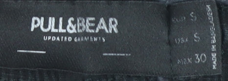 Pull & Bear Men's Black Cargo Trousers - Size S