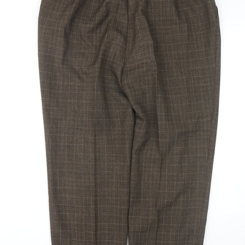 Marks and Spencer Women's Check Trousers Brown Size 20