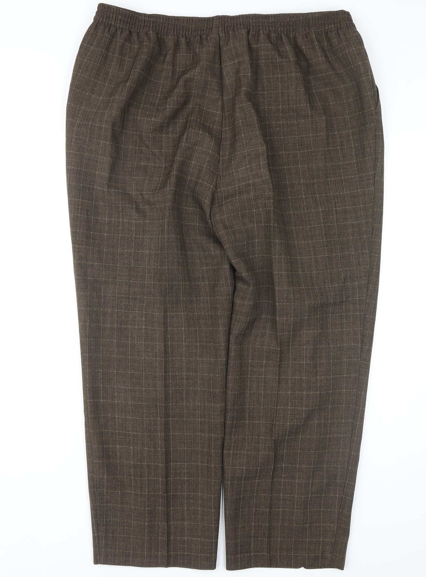 Marks and Spencer Women's Check Trousers Brown Size 20