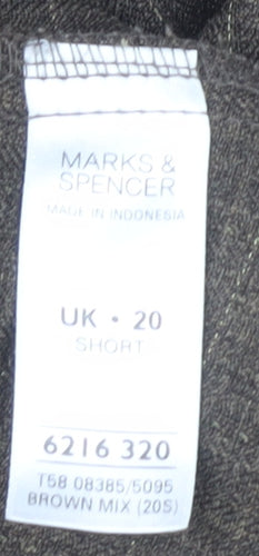 Marks and Spencer Women's Check Trousers Brown Size 20
