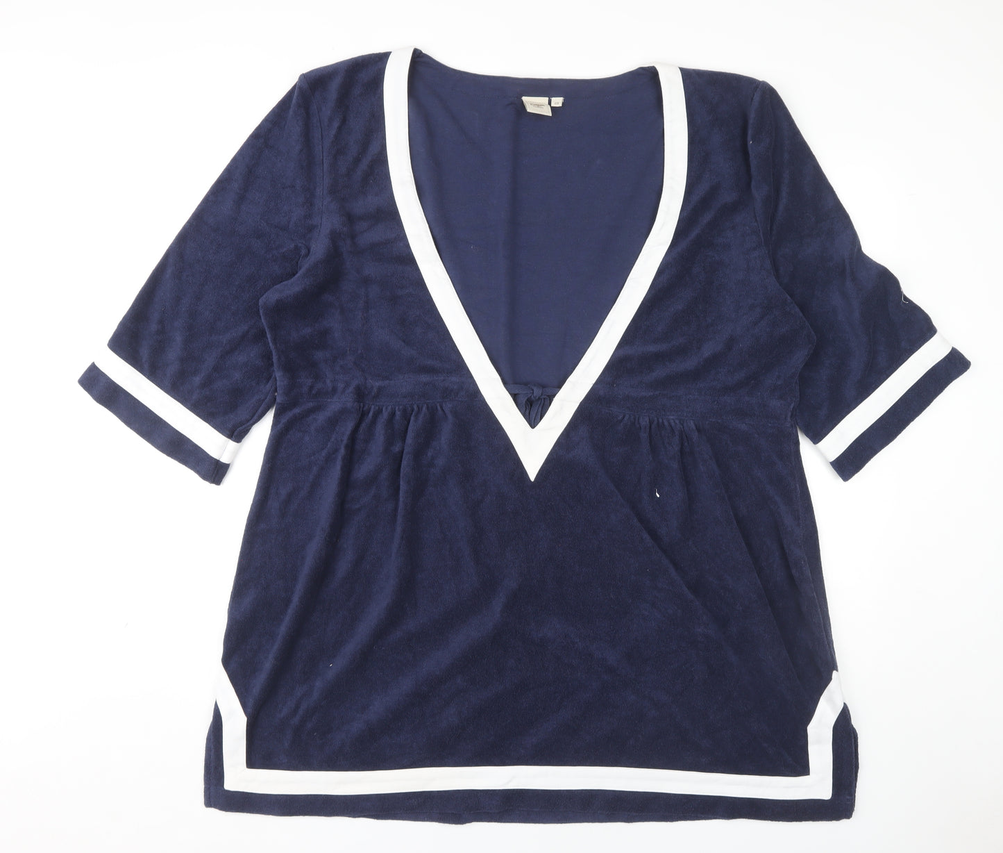 Cotton Traders Women's Blue V-Neck Casual Top Size 20