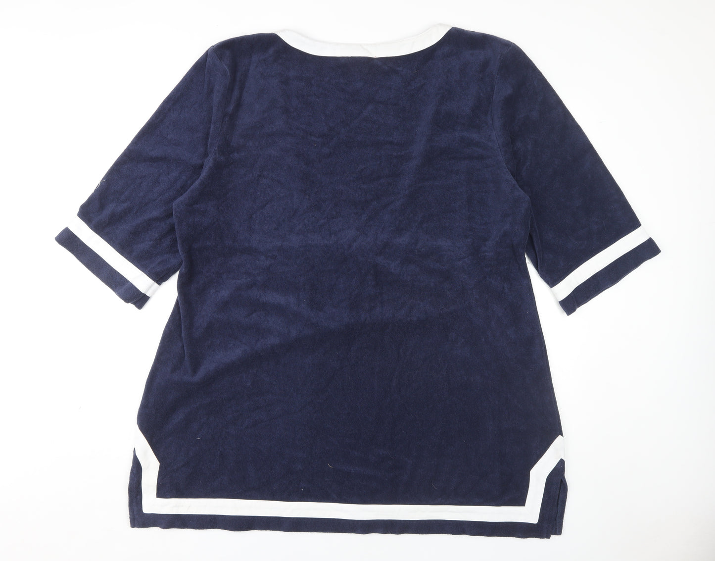 Cotton Traders Women's Blue V-Neck Casual Top Size 20