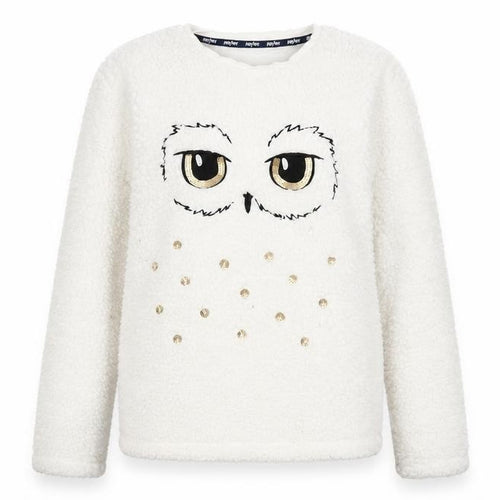 Harry Potter Girls White Bouclé Owl Top 13-14 Years