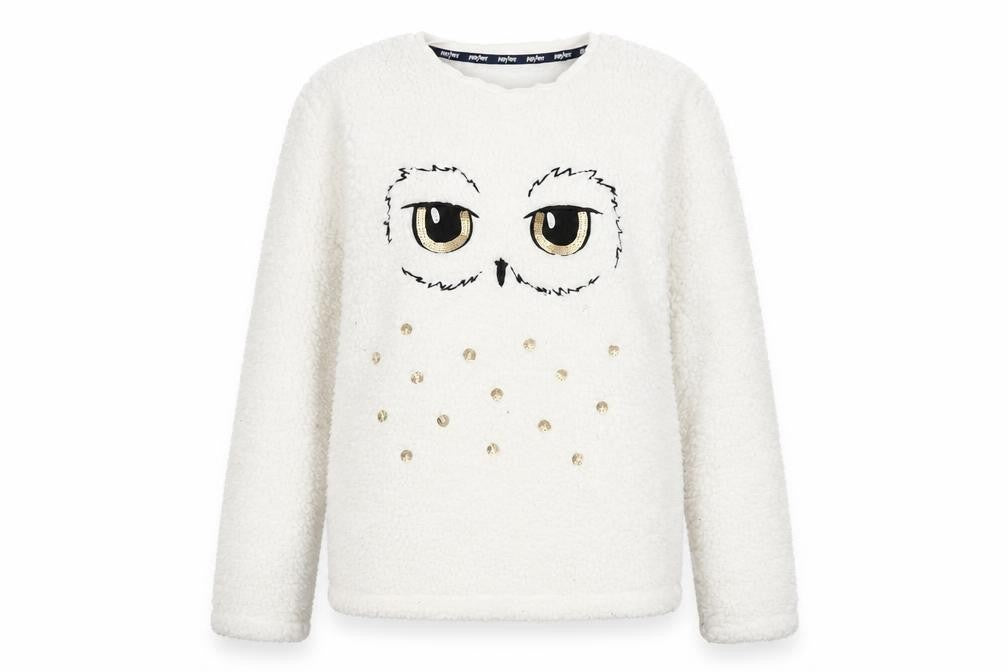 Harry Potter Girls White Bouclé Owl Top 13-14 Years