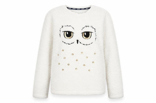 Harry Potter Girls White Bouclé Owl Top 13-14 Years