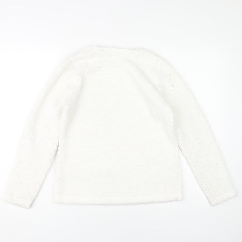 Harry Potter Girls White Bouclé Owl Top 13-14 Years